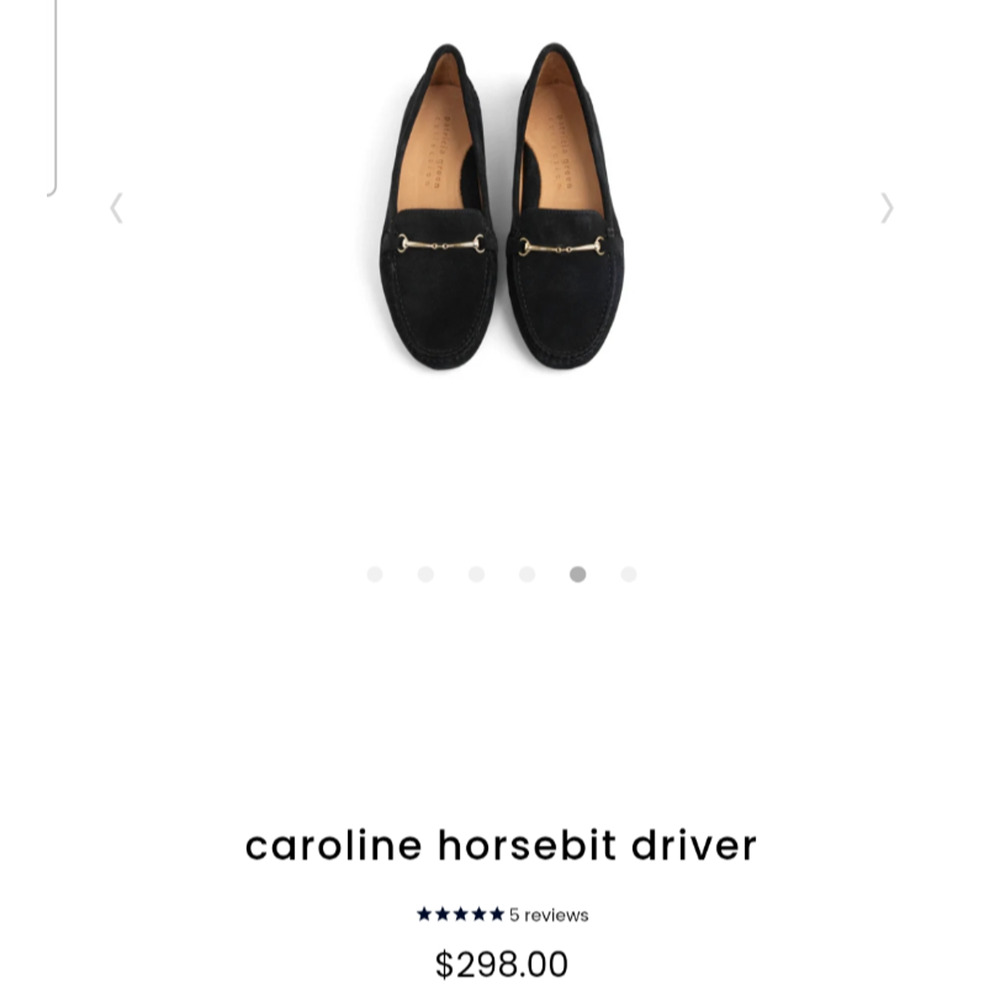 Patricia Green “Caroline” Horsebit 7.5 Driver Black Suede Loafer List $298 NWOB